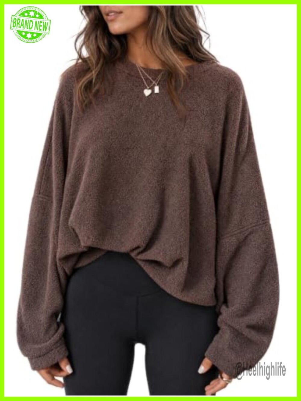 Womens Oversized Fleece Sweatshirt Fuzzy Fall Pullover Crewneck